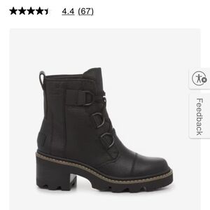 Sorel Black Leather Combat Boots
